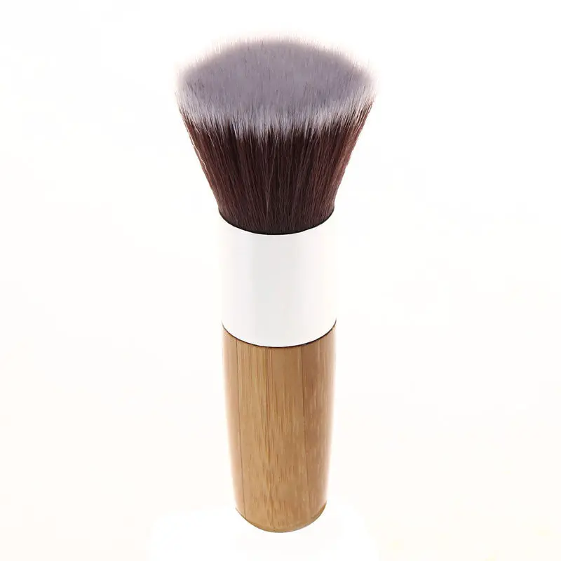 Cosmetics Pressional Makeup Brush Hairbrush Flat Top Bamboo Hle Powder Foundation Brushes 1