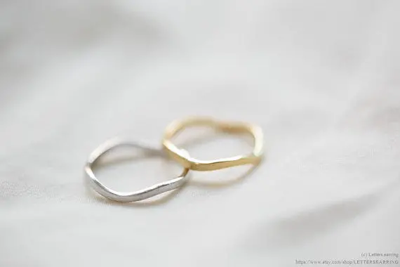 Costume Jewelry Gold Plated Wave Rings European Slim Wave Knuckle Rings 1