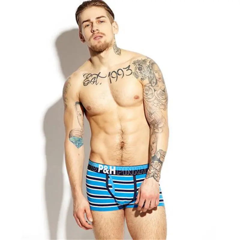 Cotton Comfortable Stripe Underpants Knickers Sexy Men's Boxer Shorts Underwear 1