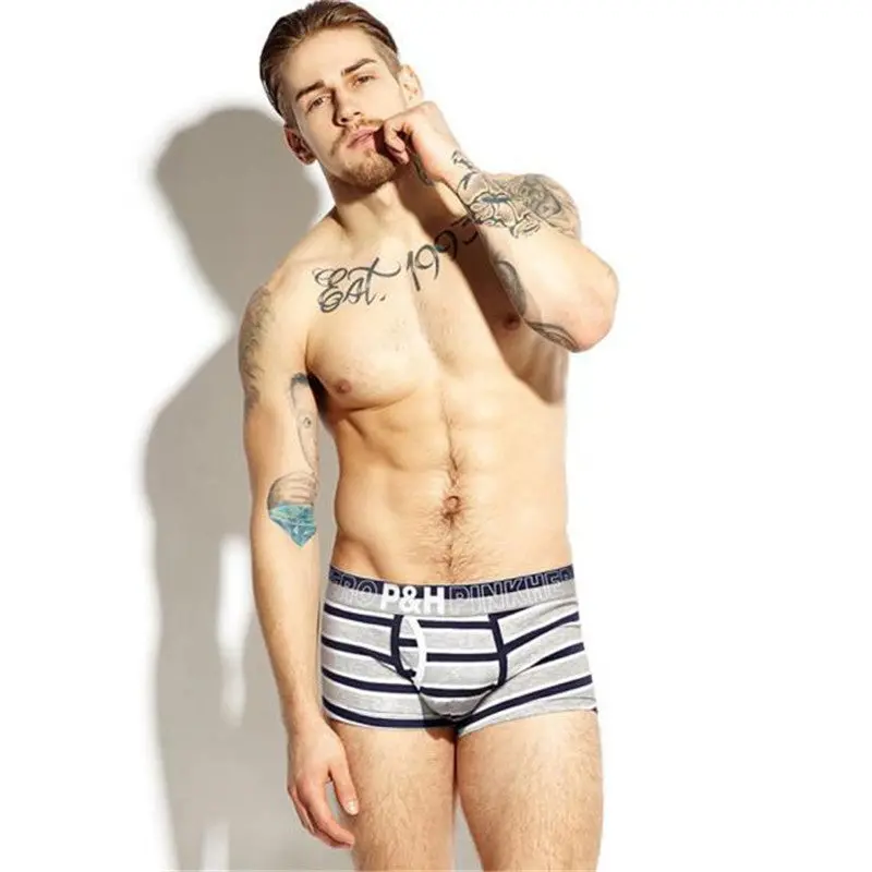 Cotton Comfortable Stripe Underpants Knickers Sexy Men's Boxer Shorts Underwear 9