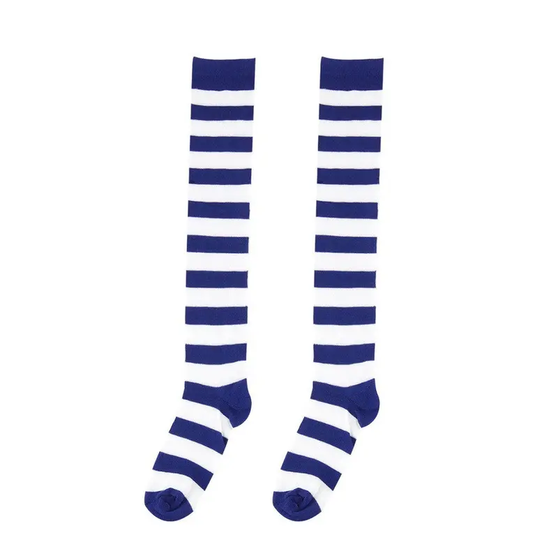 Cotton Cross Striped Warming Thigh High Knee Socks Baseball Football Basketball Stocking 1