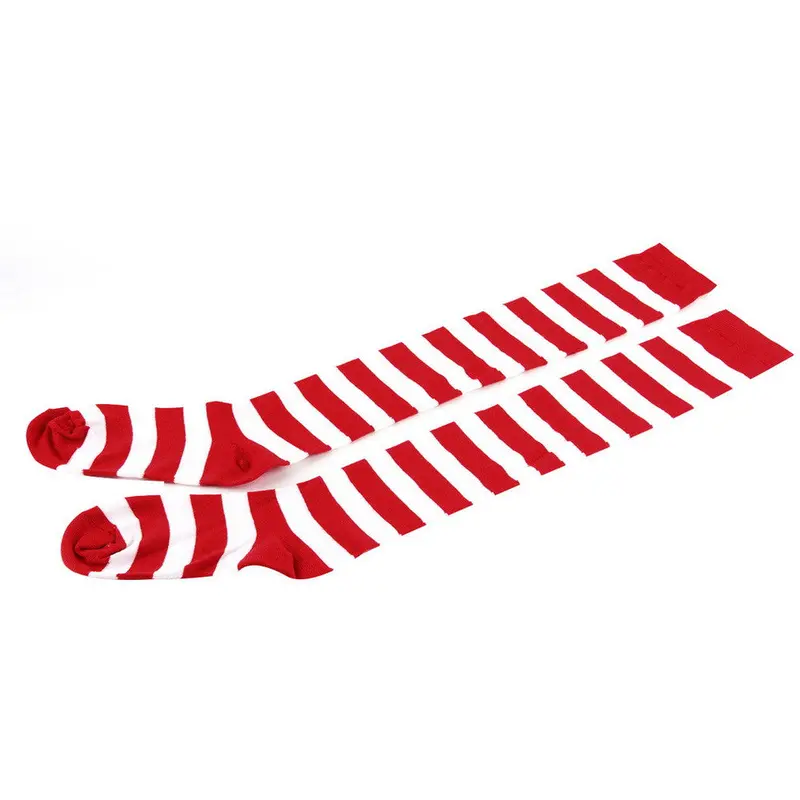 Cotton Cross Striped Warming Thigh High Knee Socks Stocking 2