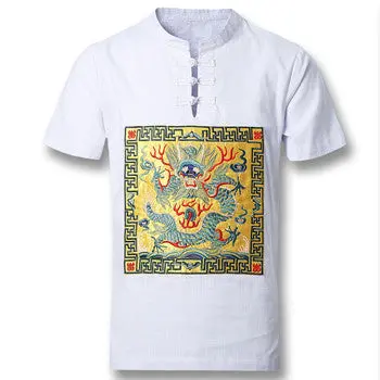 Cotton Linen Chinese Style Shirts Casual Slim Fitshort Sleevedshirt Camisa Hombre 1