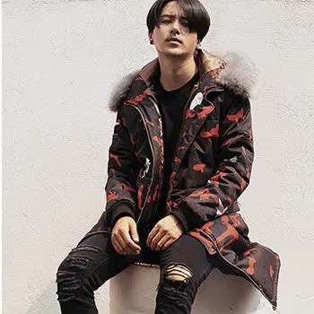 Cotton Padded Hooded Jackets With Fur Jaqueta Masculina Casual Slim Fit Camouflage Jackets Hombre 1