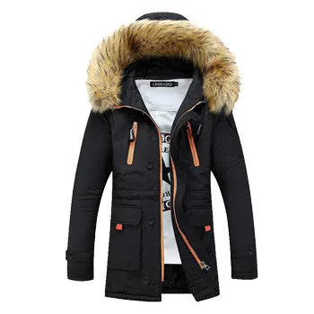 Cotton-Paddedjackets Jaqueta Masculina Veste Homme Parkas Casual Slim Fit Medium Long Jackets 1