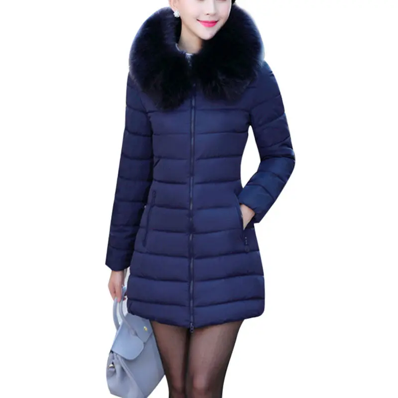 Cotton Thick Parkas Down Coat Women Long Plus Size Raccoon Fur Collar Hooded Outwearwomen Jacket Outwear Xl 2Xl 3Xl 6
