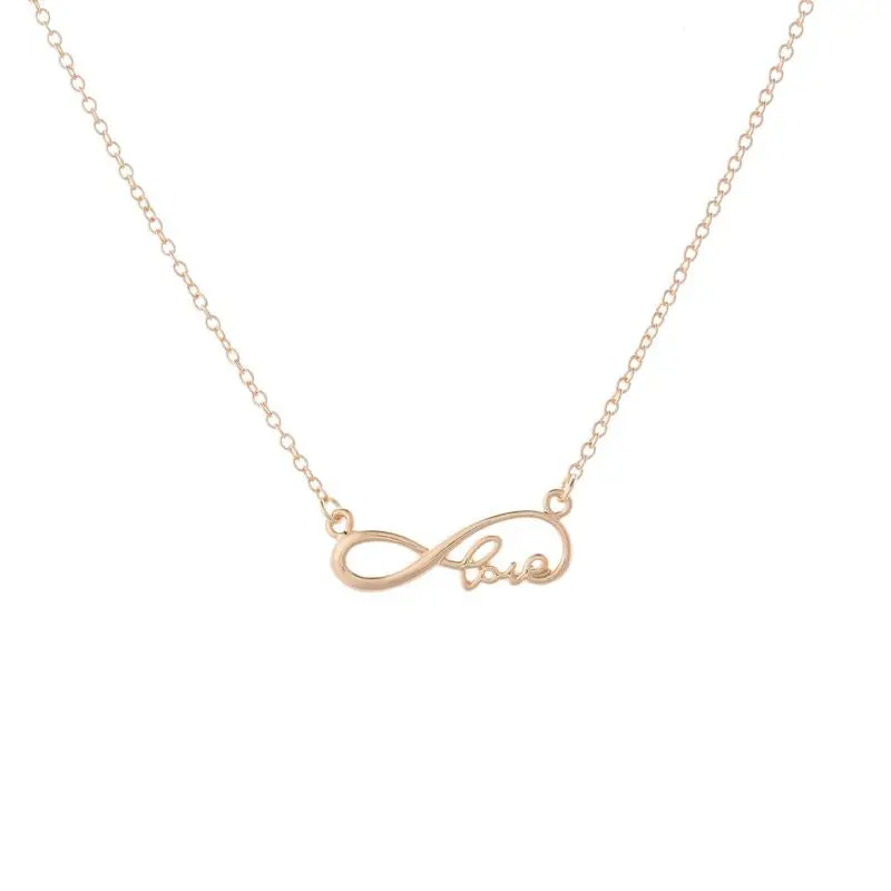 Couple Infinity Love Letter Necklace Eternity Necklace Infinity Sign Necklace Jewelry Gifts 10Pcs-N097 1