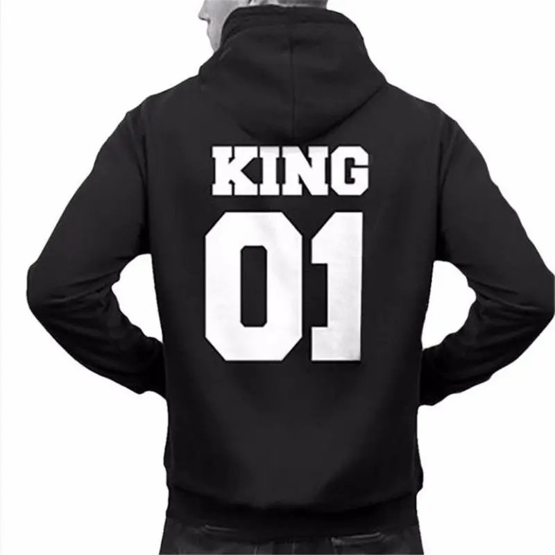 Couple Men King 01 Letter Jacket Men's Warm Up Hooded Hoodies Sweatshirt Fit Coats Tops Outwear 1
