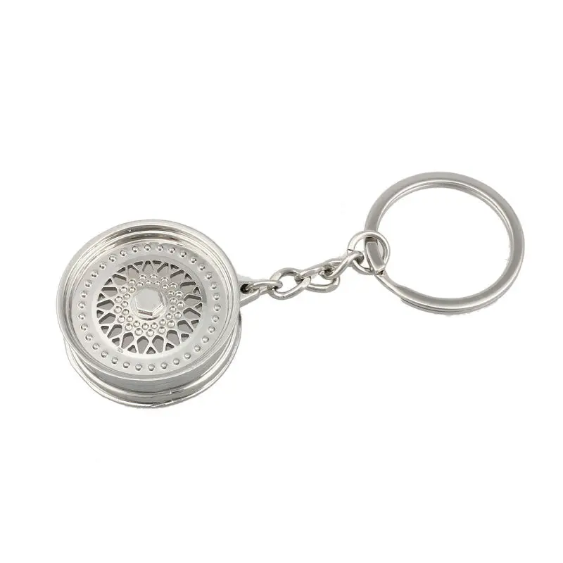 Creative Car Auto Metal Mini Wheel Rim Tyre Key Chain Keyring Versatile Metal Key Ring Key Chain Gold 1