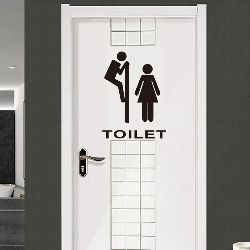 Creative Door Decoration Toilet Sticker Funny Bathroom Wall Stricker 69288 1