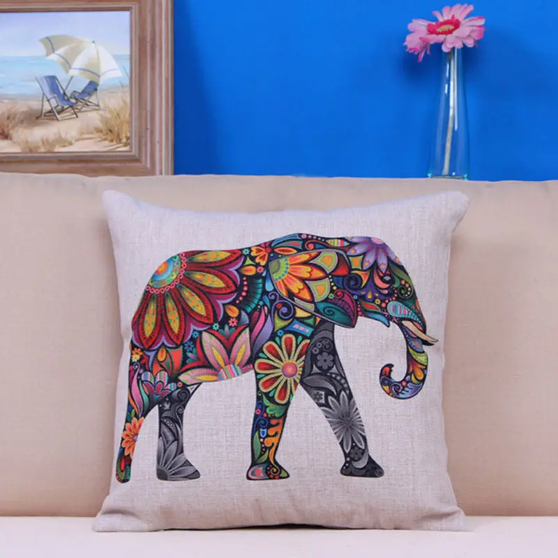 Creative Elephant Pillow Cover Home Textile Cotton Linen Decorative Case Soft Cover 81086 1