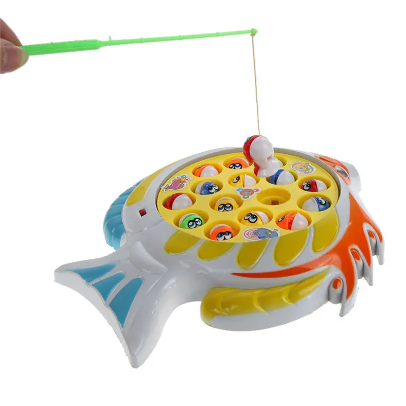 Creative Fishing Toys Electric Rotating Magnetic Magnet Fishing Toy Kids Counting Toys Magnetic Rod Children Toy Romly Sent 1