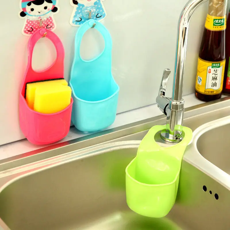 Creative Kitchen Sink Bathroom Hanging Strainer Organizer Storage Sponge Holder Bag Tool 71178 1