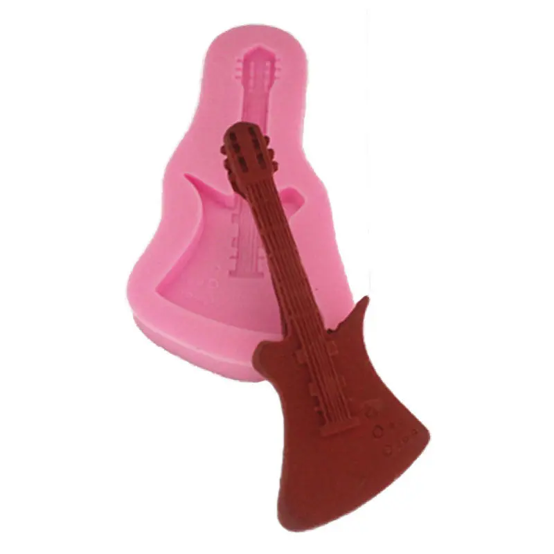 Creative Music Guitar Silicone Mould Chocolate Cake Fondant Sugarcraft Decor Diy 78395 1