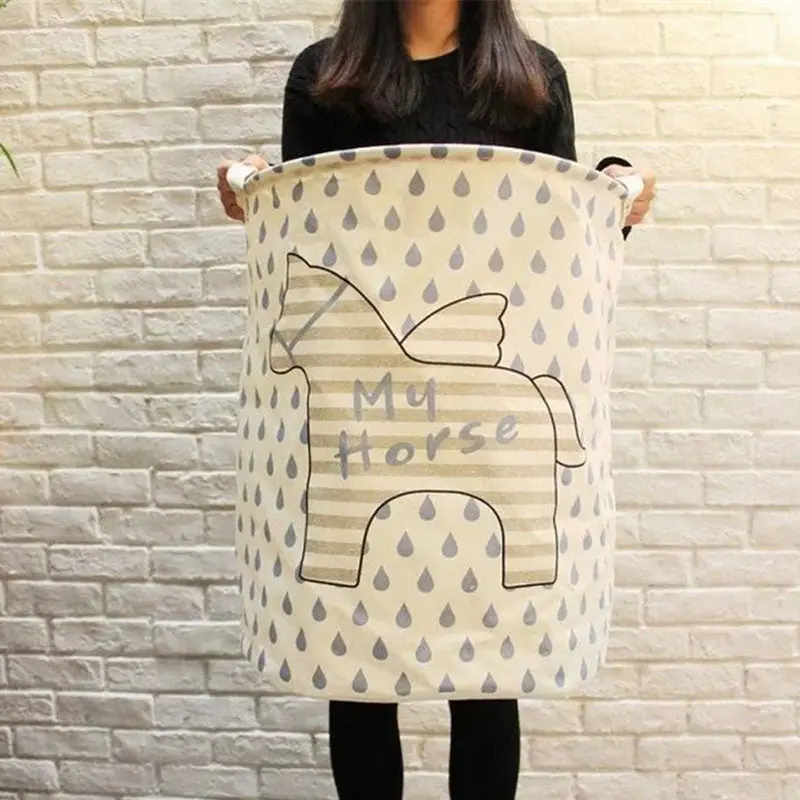 Creative Pegasus Waterproof Clothes Basket Dirty Barrel Folding Clothes Toys Thickened Storage Laundry Basket Bag 86254 1