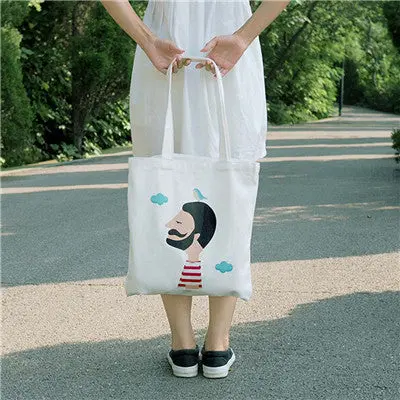 Creative Printing Shoulder Bagsfamouswomen Messenger Bags Canvas Hbag Shopping Travel Bag School Bag Totes 4