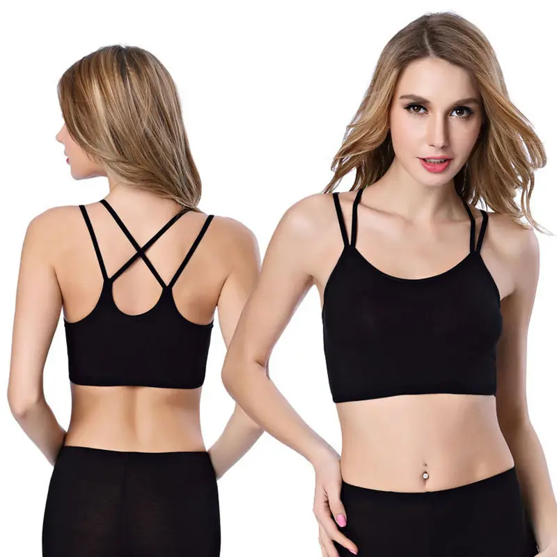 Crop Top T-Shirts Women's Sexy Bustier Bralette Cor Cut Out Bra Intersect Tank Tops Women Short Vest 1
