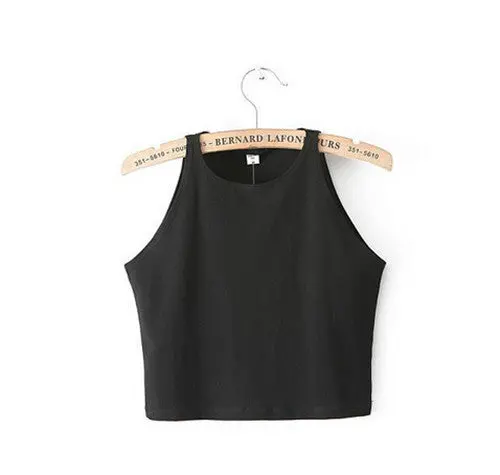 Cropped Elastic-Waist Tank Top – Minimalist Short Cami in Six Vibrant Hues