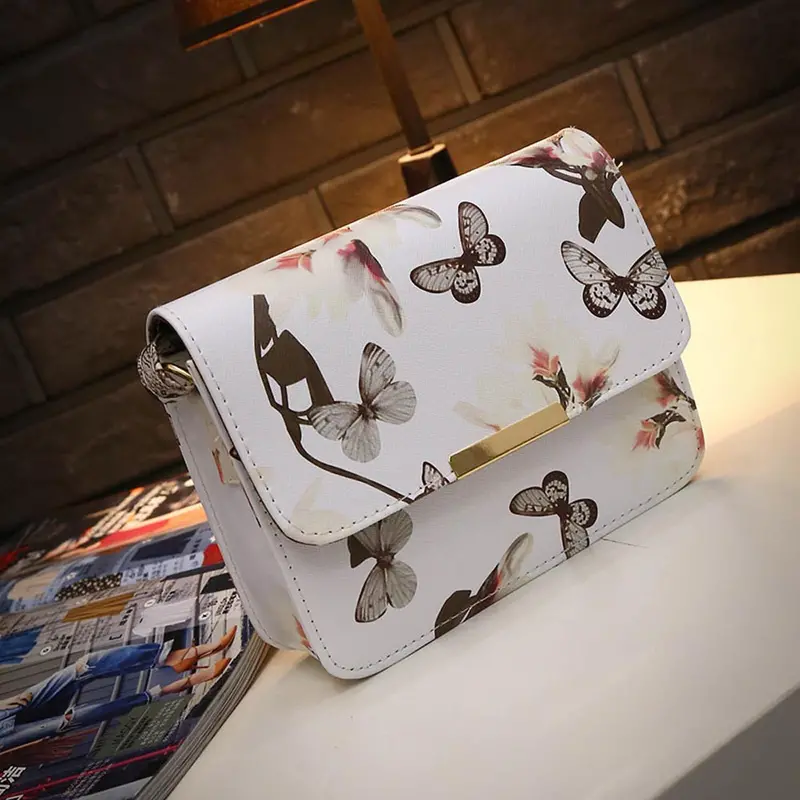 Crossbody Bags For Women Floral Print Pu Leather Satchel Handbag Retro Messenger Bag Bolsos Femenina 2
