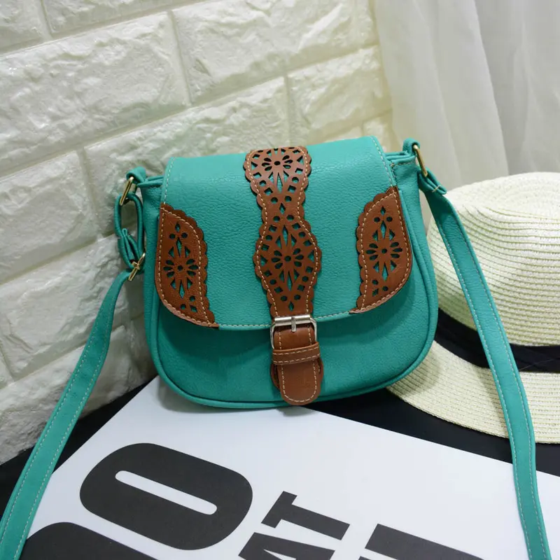 Crossbody Bags Women Vintage Floral Handbag Hollow Out Messenger Saddle Bag Bolsos Femenina 4