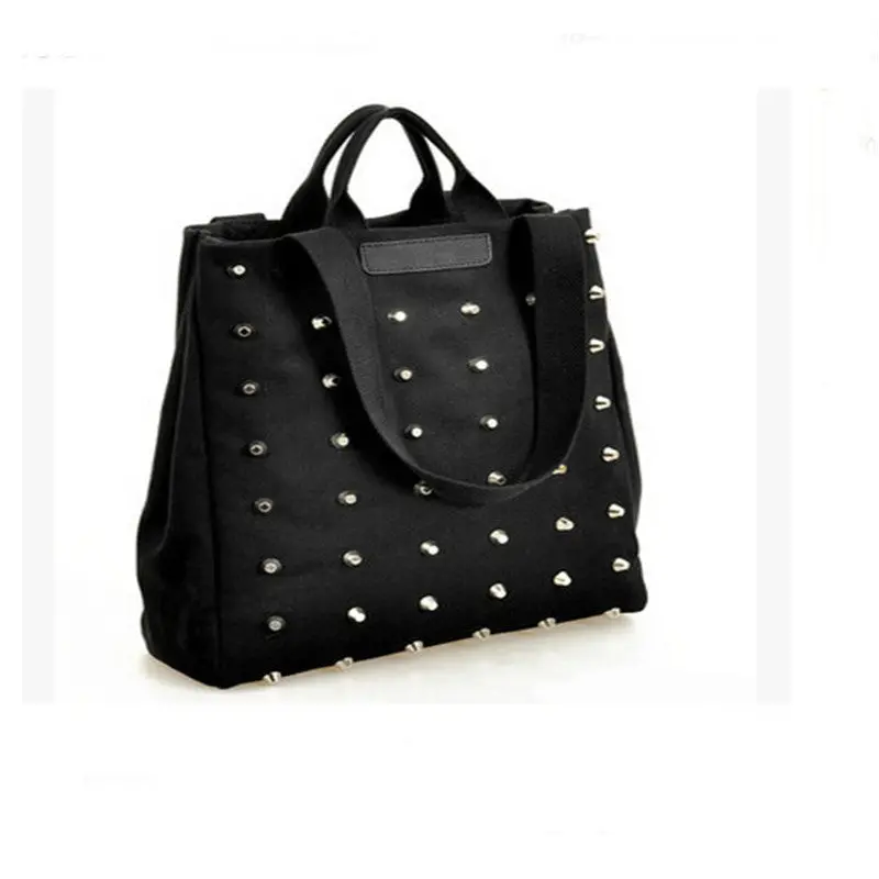 Crossbody Hbag Women Shoulder Bags Rivet Canvas Girl Women's Hbags Messenger Bags Ladies Purse Large Tote Bag 1