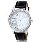 Crystal Pattern Leather Band Analog Vogue Wrist Watch Womens Watches Top White Watch Reloj Mujer Feida 1