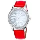 Crystal Pattern Leather Band Analog Vogue Wrist Watch Womens Watches Top White Watch Reloj Mujer Feida 5