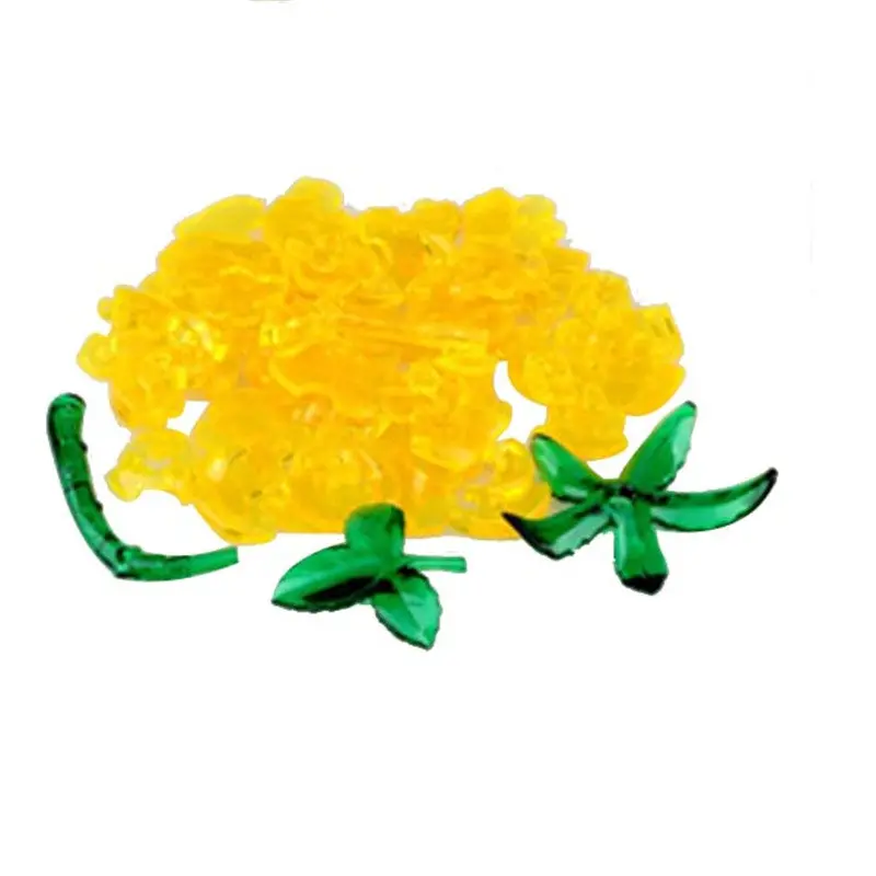 Crystal Puzzle 3D Rose Flower Cube Jigsaw Puzzle Iq Gadget Cute Souptoys Educational Toys For Children 1