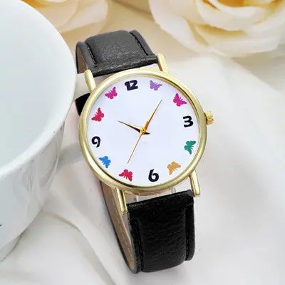 Cuarzo Relojes Wristwatch Unique Pu Leather Watchband Watch Women Quartz Dress Watches Casual Clock 1