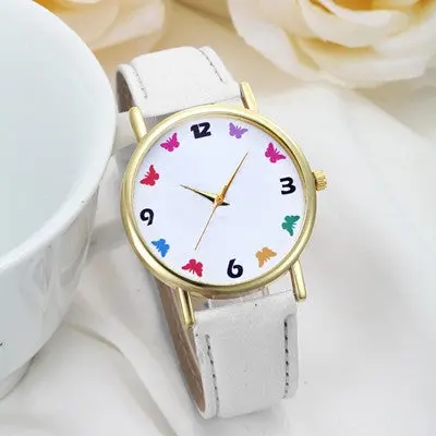Cuarzo Relojes Wristwatch Unique Pu Leather Watchband Watch Women Quartz Dress Watches Casual Clock 8