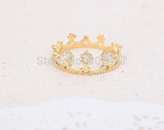 Cubic Rhinestone Crystal Tiara Knuckle Ring - Jewelry Princess Crown Rings,Anniversary Ring 1