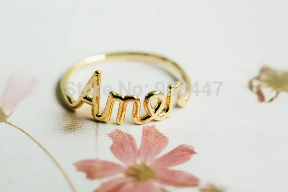 Cute A Script Letter Jewelry Bridesmaid Gift Engaget Word Ring R127 1