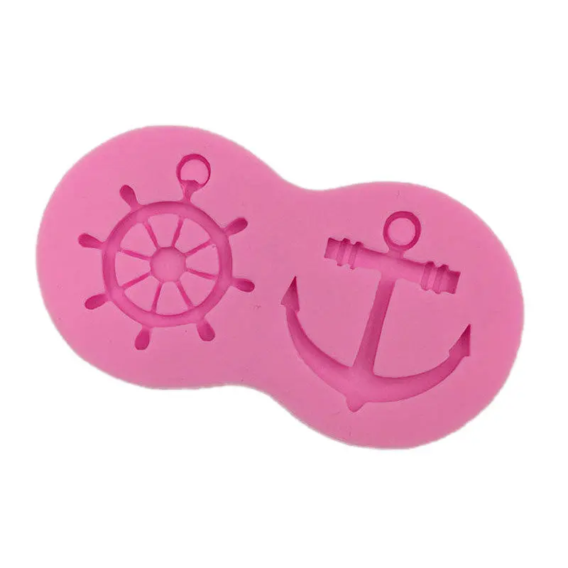 Cute Anchor Ship Wheel Silicone Fondant Mould Cake Decor Chocolate Baking Mold 78393 1
