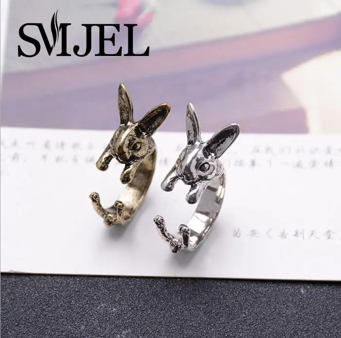 Cute Animal Bunny Rabbit Rings Adjustable Animal Rings Girls Ring Ring Dwjz341 1