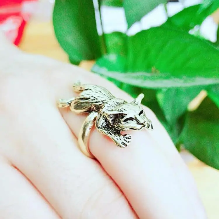 Cute Animal Ring Cat Retro Rings Adjustable Dwjz344 1