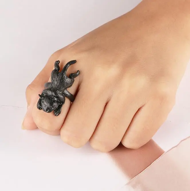 Cute Animal Ring Cat Retro Rings Adjustable Dwjz344 2