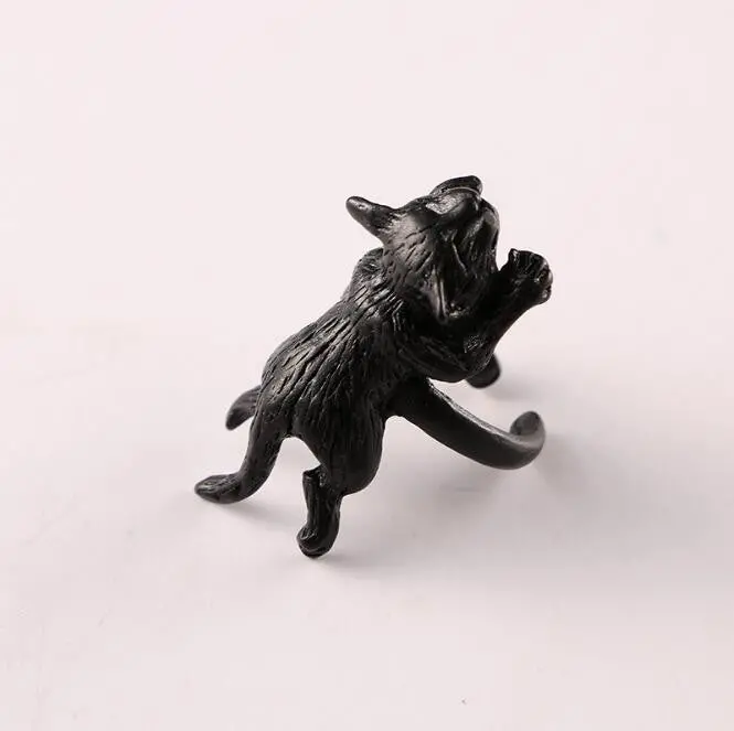 Cute Animal Ring Cat Retro Rings Adjustable Dwjz344 3