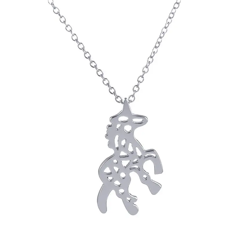 Cute Animal Unicorn Pendant Necklace Minimalist Jewelry Neckilace Girls And 10Pcs-N196 2