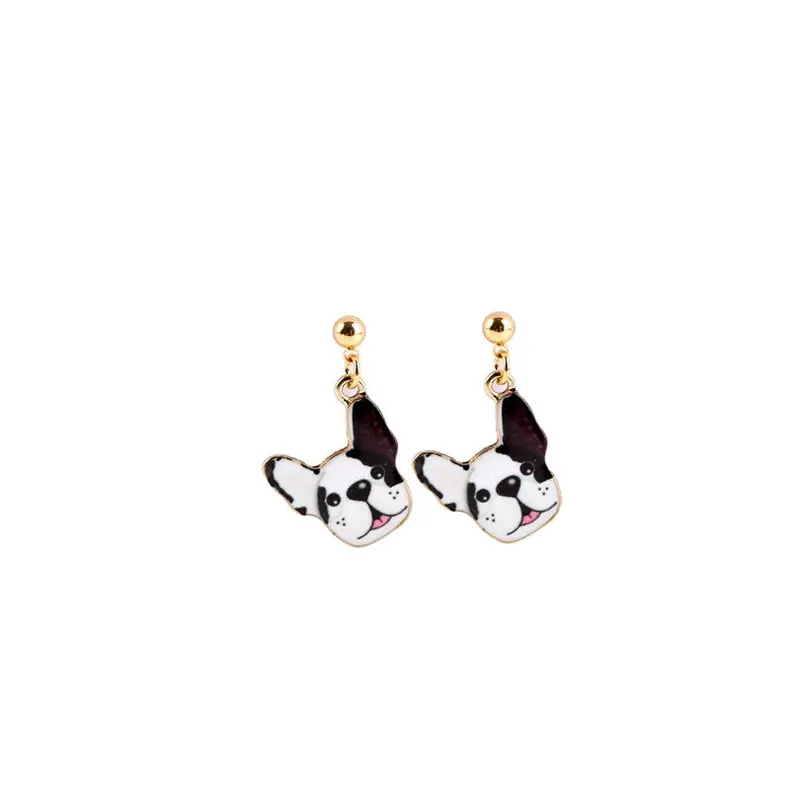 Cute Animal Vintage Dog Head Hanging Earrings Gold Girls Birthday Gift Oeh004 1