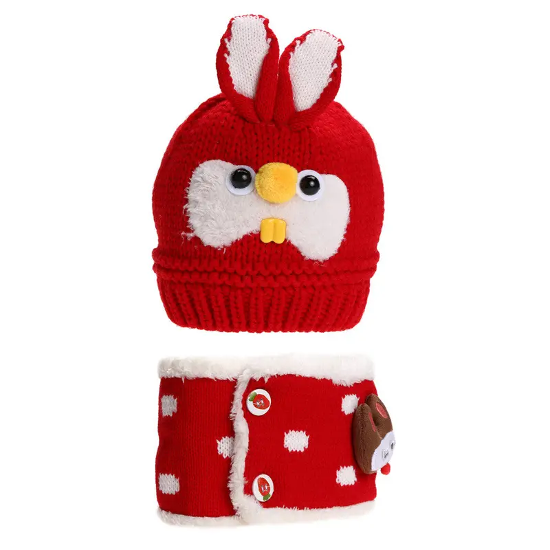 Cute Baby Hat Bunny Rabbit Ears Hat Infant Toddler Kids Cap Beanie Baby Earflap Hat Scarf 1