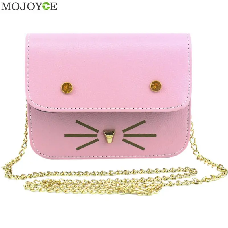 Cute Cat Women Leather Handbag Chain Women Messenger Bag Tote Small Cartoon Animal Cross Body Bags Tote Female Bolsas Feminina 1