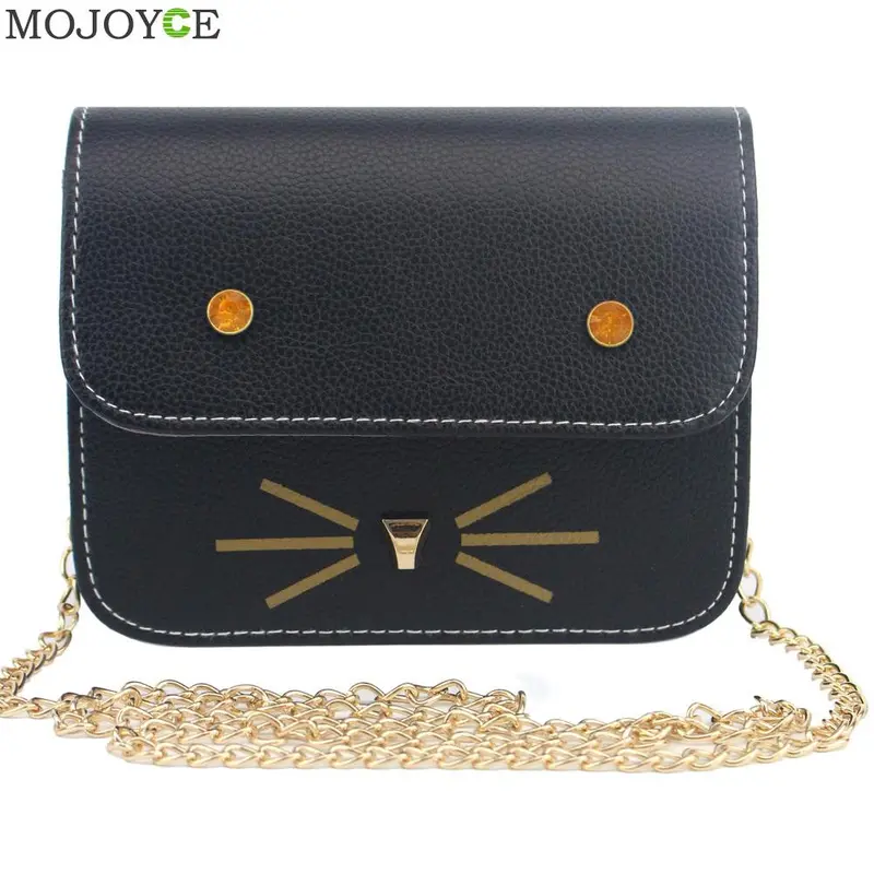 Cute Cat Women Leather Handbag Chain Women Messenger Bag Tote Small Cartoon Animal Cross Body Bags Tote Female Bolsas Feminina 2