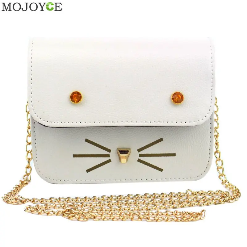 Cute Cat Women Leather Handbag Chain Women Messenger Bag Tote Small Cartoon Animal Cross Body Bags Tote Female Bolsas Feminina 3