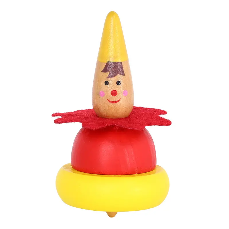 Cute Clown Gyroscope Toy Mini Rainbow Wooden Toys Spinning Top Kids Wood Toys For Children 1