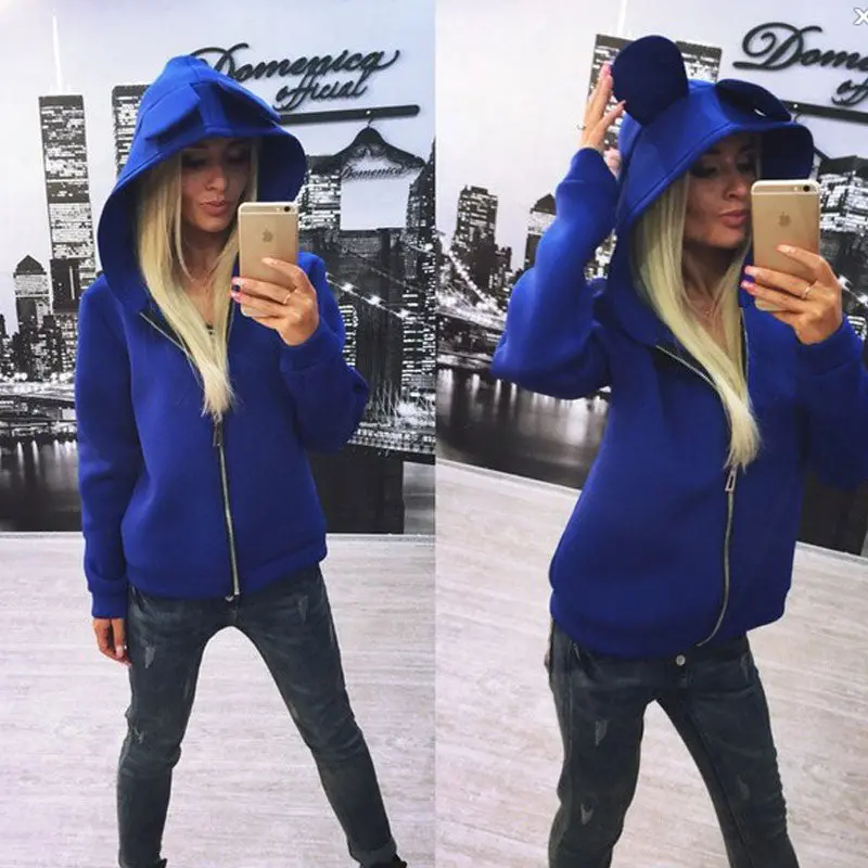 Cute Coats Jackets Women Zipper Hooded Coat For Ladies Women Plus Size Clothing Chaquetas Novelty Jackets 5