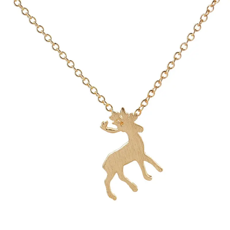 Cute Deer Necklace In Silver Plated Animal Necklaces Bridesmaid Necklace 30Pcs-N185 1