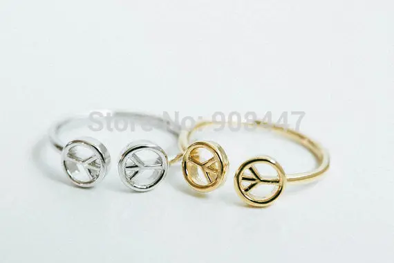 Cute Double Peace Sign Rings Simple Rings 1