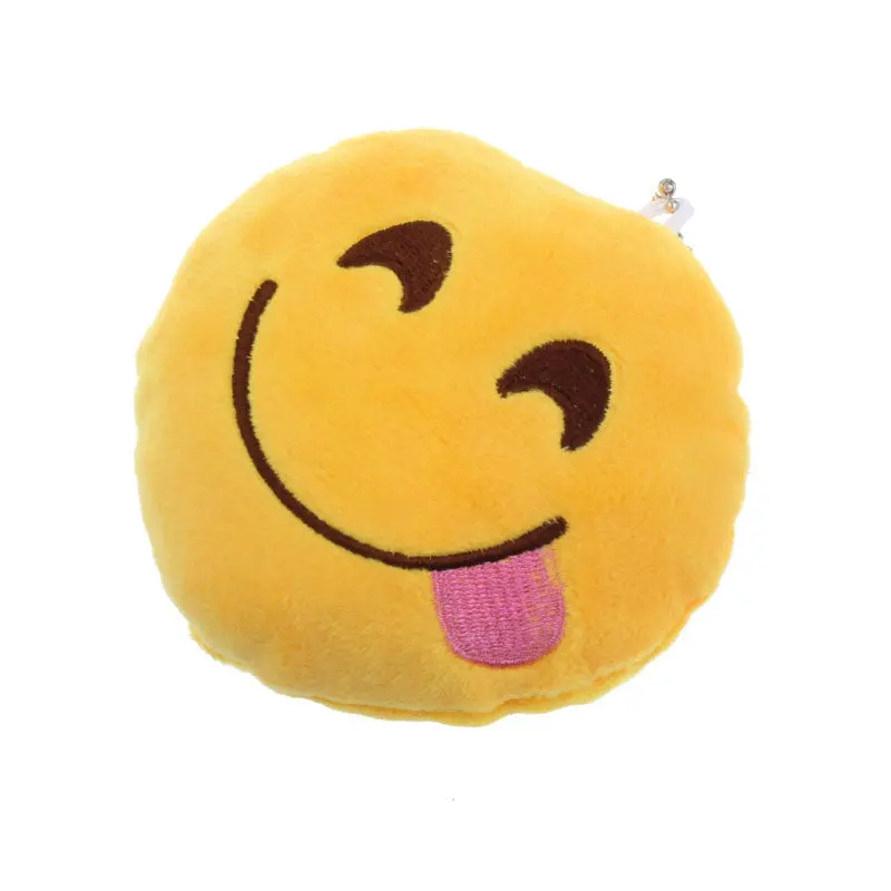 Cute Emoji Smiley Hungry Tongue Sunglass Key Chain Toy Plush Gift Bag Accessory 1