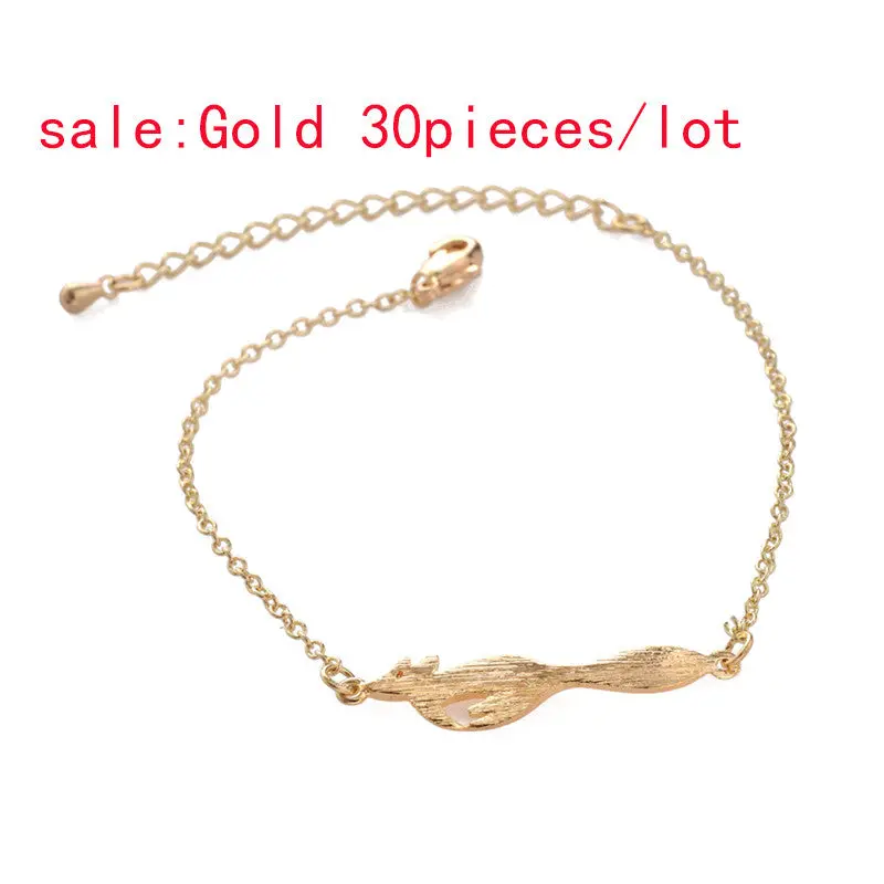 Cute Fox Bracelets In Silver Love Animal Bracelet Girl Jewelry 10Pcs30pcs-B028 2