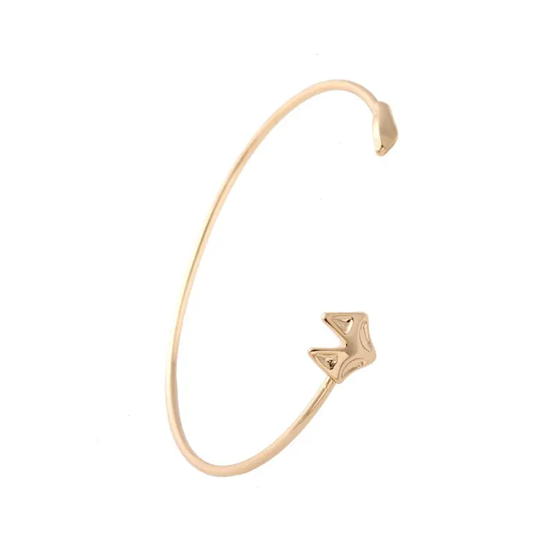 Cute Gold Palted Shiny Polished Open Fox With Tail Wire Cuff Bracelet Bangles 10Pcs-G029 1